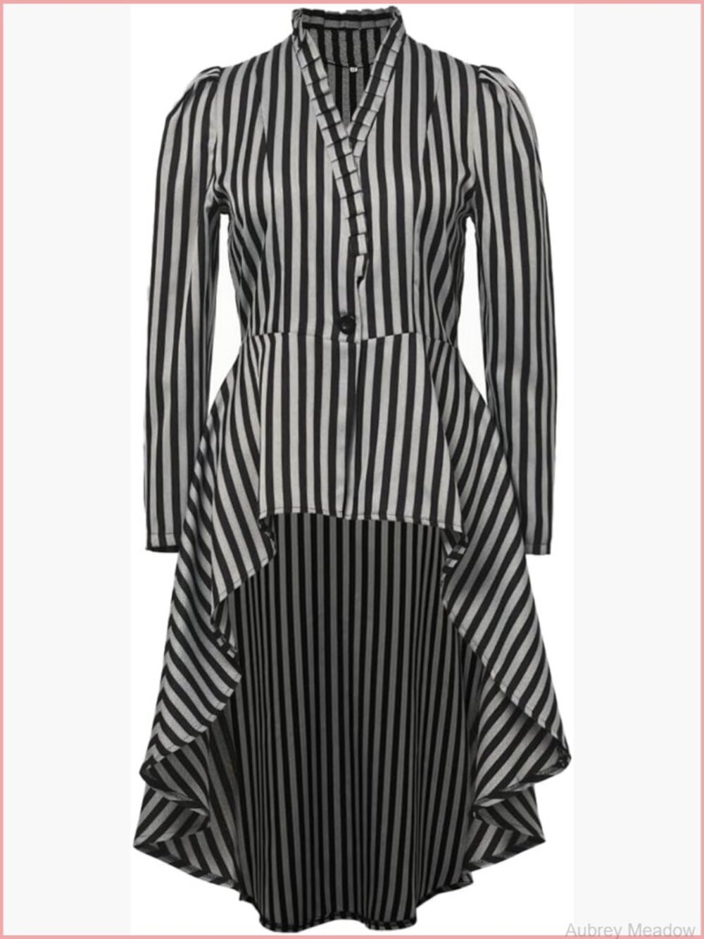 Women's Steampunk Long Striped Jacket Victorian Gothic Blazer Coat